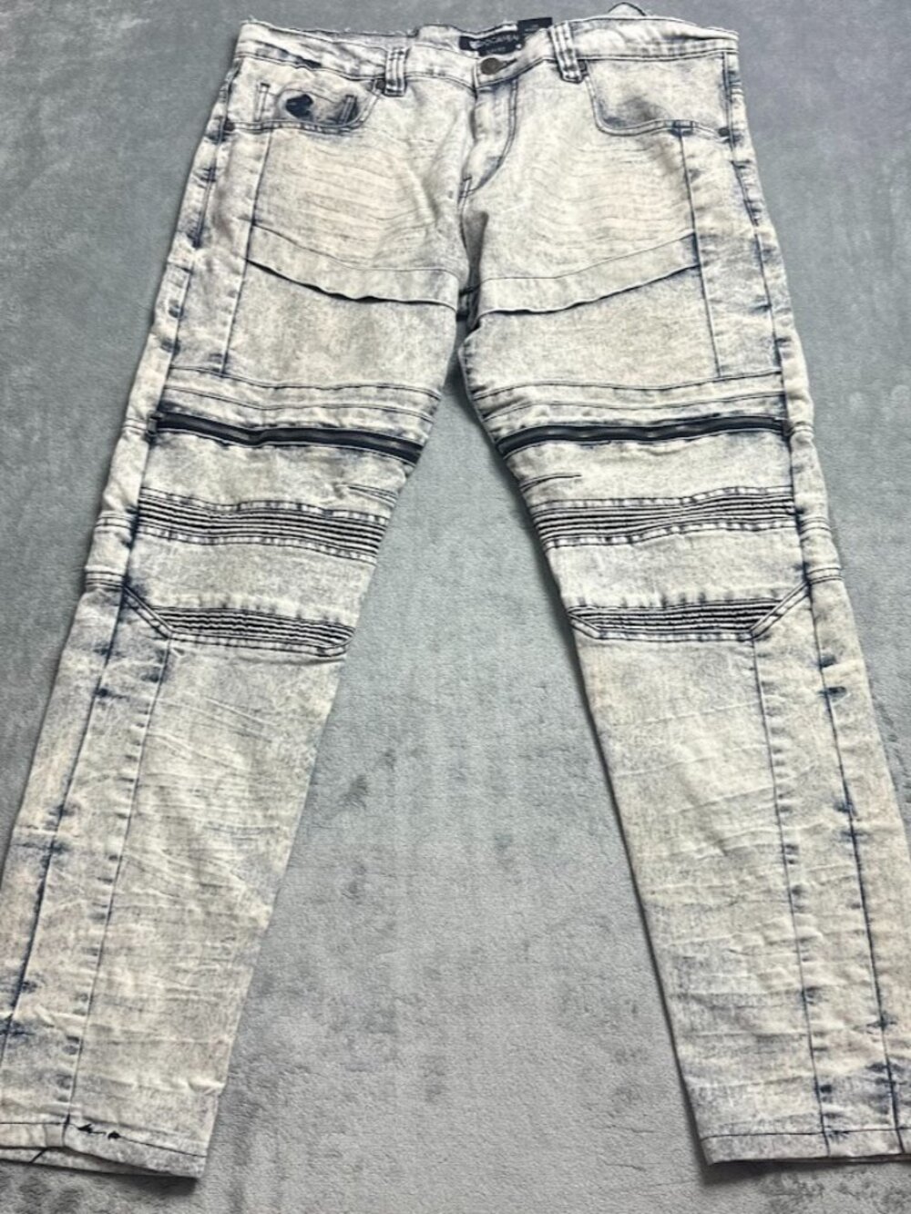 Rocawear Pants Men's Size 36x32 Acid Wash Denim Slim Fit Zip Accent Vintage!